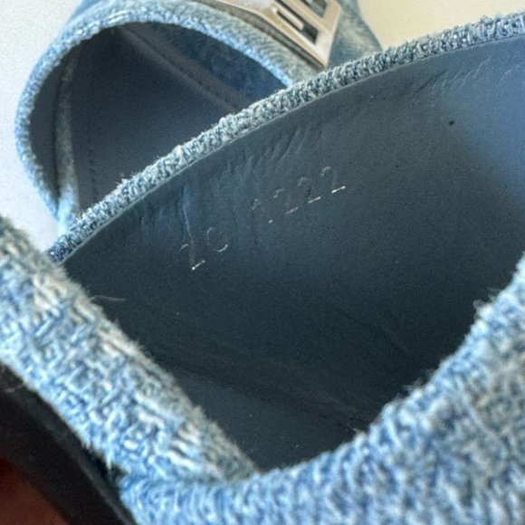 Givenchy 4G Block Heel Slide Sandal Mule Denim Blue Italy Sz.38.5 - Picture 11 of 11